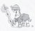 Size: 947x844 | Tagged: safe, artist:sensko, pony, unicorn, armor, black and white, grayscale, halberd, helmet, magic, magic aura, monochrome, pencil drawing, prance, solo, telekinesis, traditional art, weapon