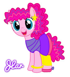 Size: 1023x1131 | Tagged: safe, artist:sweet-swag-pony, pinkie pie, equestria girls, g4, my little pony equestria girls: rainbow rocks, alternate hairstyle, bracelet, clothes, cute, equestria girls outfit, female, happy, leggings, new wave pinkie, open mouth, skirt, solo