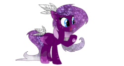 Size: 768x411 | Tagged: safe, artist:gloriajoy, oc, oc only, oc:amethyst, pegasus, pony, coat markings, cute, facial markings, feather, jewelpony, mealy mouth (coat marking), original character do not steal, purple, shiny, solo