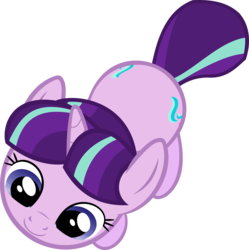 Size: 3000x3015 | Tagged: safe, artist:batbow, starlight glimmer, pony, unicorn, g4, the cutie map, both cutie marks, cute, female, from above, glimmerbetes, high angle, high res, mare, overhead view, pet, s5 starlight, simple background, smiling, solo, transparent background, vector