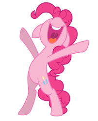 Size: 3500x4330 | Tagged: safe, artist:estories, pinkie pie, earth pony, pony, a friend in deed, g4, bipedal, female, missing nostrils, nose in the air, open mouth, simple background, smile smile smile, smile song, solo, transparent background, uvula, vector, volumetric mouth