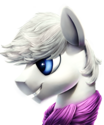 Size: 1000x1200 | Tagged: safe, artist:chryseum, double diamond, earth pony, pony, g4, the cutie map, clothes, cute, male, portrait, scarf, simple background, solo, stallion, transparent background