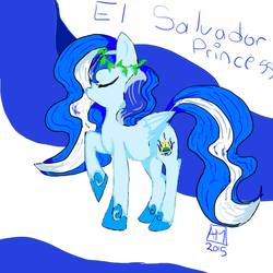 Size: 1701x1701 | Tagged: safe, oc, alicorn, pony, alicorn oc, el salvador, latin american, nation ponies, ponified, royalty