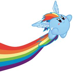 Size: 652x650 | Tagged: safe, artist:jrk08004, rainbow dash, puffball, g4, crossover, female, flying, kirby, kirby (series), kirby dash, kirbyfied, rainbow trail, simple background, solo, species swap, transparent background