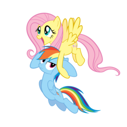 Size: 3000x3000 | Tagged: safe, artist:angel-the-bunny, fluttershy, rainbow dash, g4, may the best pet win, high res, simple background, transparent background, vector