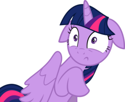 Size: 6163x5040 | Tagged: safe, artist:slb94, twilight sparkle, alicorn, pony, g4, the cutie map, absurd resolution, female, floppy ears, mare, scared, shut up twilight, simple background, solo, transparent background, twilight sparkle (alicorn), vector