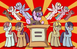 Size: 1600x1018 | Tagged: safe, artist:sheandog, starlight glimmer, g4, the cutie map, background pony, equal cutie mark, s5 starlight, stalin glimmer, starlight himmler