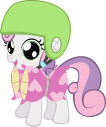 Size: 2000x2396 | Tagged: safe, artist:rainihorn, sweetie belle, g4, female, helmet, high res, pillow, simple background, solo, transparent background, vector