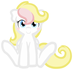 Size: 1185x1139 | Tagged: safe, artist:furrgroup, oc, oc only, oc:inkie heart, pegasus, pony, ask inkie heart, blushing, female, looking at you, mare, pegasus oc, simple background, sitting, solo, white background
