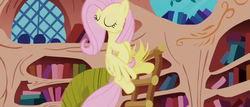 Size: 827x354 | Tagged: safe, screencap, fluttershy, pegasus, pony, g4, season 1, the ticket master, animation error, female, great moments in animation, solo, wat