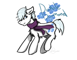 Size: 2432x1879 | Tagged: safe, artist:fadedbloodstain, double diamond, earth pony, pony, g4, clothes, male, scarf, simple background, solo, stallion, transparent background