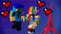 Size: 1024x576 | Tagged: safe, artist:181xrainbowblastx181, rainbow dash, soarin', g4, female, male, minecraft, ship:soarindash, shipping, straight