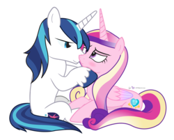 Size: 1080x870 | Tagged: safe, artist:dm29, princess cadance, shining armor, g4, blushing, female, male, ship:shiningcadance, shipping, simple background, sniffing, straight, transparent background