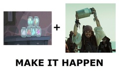 Size: 985x585 | Tagged: safe, g4, my little pony: friendship is magic, the cutie map, exploitable meme, jack sparrow, jar, jar of dirt, make it happen, meme, pirates of the caribbean