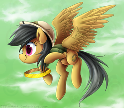 Size: 2300x2000 | Tagged: safe, artist:meotashie, daring do, pegasus, pony, daring don't, g4, female, flying, high res, mare, solo, spread wings, wings