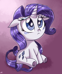 Size: 900x1075 | Tagged: safe, artist:daniel-sg, rarity, pony, g4, crying, cute, female, floppy ears, raribetes, solo