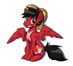 Size: 1024x924 | Tagged: safe, artist:mikixthexgreat, pegasus, pony, hat, monkey d. luffy, one piece, ponified, scar, solo, straw hat