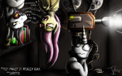 Size: 1250x777 | Tagged: safe, artist:jamescorck, fluttershy, oc, oc:movie slate, g4, bats (movie), flutterbat