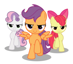 Size: 5333x4667 | Tagged: safe, artist:s.guri, apple bloom, scootaloo, sweetie belle, flight to the finish, g4, absurd resolution, cutie mark crusaders, hearts as strong as horses, simple background, transparent background, vector