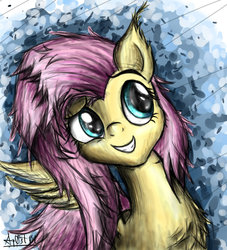Size: 900x990 | Tagged: safe, artist:ap0st0l, fluttershy, g4, chest fluff, female, smiling, solo