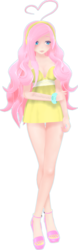 Size: 1168x3750 | Tagged: safe, artist:rinxneruxd, fluttershy, human, g4, 3d, female, humanized, solo