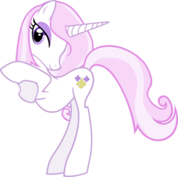 Size: 896x891 | Tagged: safe, artist:mattyhex, fleur-de-lis, pony, unicorn, g4, concave belly, crossed legs, female, floating, forelegs crossed, mare, simple background, slender, smiling, solo, thin, transparent background, vector