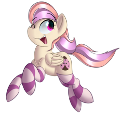 Size: 1700x1600 | Tagged: safe, artist:january3rd, oc, oc only, oc:cuddle bug, pegasus, pony, clothes, simple background, socks, solo, striped socks, transparent background