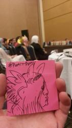 Size: 576x1024 | Tagged: safe, artist:postitpony, fluttershy, human, g4, babscon, irl, irl human, photo, sticky note