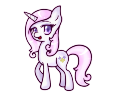 Size: 1024x768 | Tagged: safe, artist:miss-twila, fleur-de-lis, pony, unicorn, g4, chibi, cute, female, happy, looking at you, mare, open mouth, raised hoof, simple background, smiling, solo, sparkles, transparent background