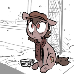 Size: 600x600 | Tagged: safe, artist:whydomenhavenipples, pony, clothes, hans christian andersen, ponified, scarf, snow, snowfall, solo, the little match girl