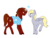 Size: 1400x1050 | Tagged: safe, artist:siinew, derpy hooves, oc, oc:rum chaser, pegasus, pony, g4, clothes, female, hawaiian shirt, heart eyes, mare, scar, unshorn fetlocks, wingding eyes