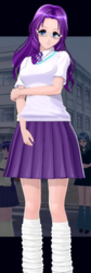 Size: 365x1080 | Tagged: safe, artist:theextraguy, rarity, human, g4, artificial academy 2, clothes, explicit source, humanized, skirt