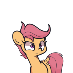 Size: 1000x1000 | Tagged: safe, artist:turtlefarminguy, scootaloo, pegasus, pony, g4, blank flank, female, filly, foal, simple background, solo, spread wings, transparent background, wings