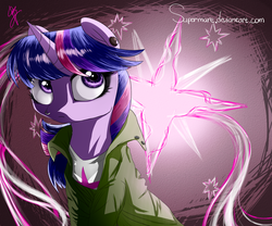 Size: 1181x984 | Tagged: safe, artist:supermare, twilight sparkle, g4, abigail "fetch" walker, clothes, female, infamous, infamous first light, infamous second son, nose ring, piercing, solo