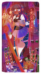 Size: 2200x4000 | Tagged: dead source, safe, artist:mili-kat, spike, twilight sparkle, human, g4, book, clothes, golden oaks library, humanized, interior, ladder, library, skirt