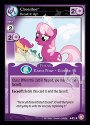 Size: 344x479 | Tagged: safe, enterplay, cheerilee, scootaloo, absolute discord, g4, my little pony collectible card game, card, ccg