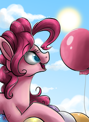 Size: 792x1080 | Tagged: safe, artist:ebonytails, pinkie pie, g4, balloon, female, solo