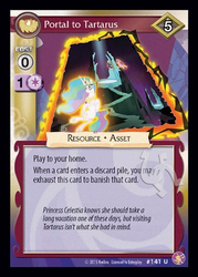 Size: 344x480 | Tagged: safe, enterplay, princess cadance, princess celestia, princess luna, absolute discord, g4, my little pony collectible card game, card, ccg, portal, tartarus