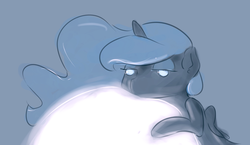 Size: 1190x688 | Tagged: safe, artist:poptart36, princess luna, pony, g4, female, moon, solo, tangible heavenly object