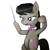 Size: 512x512 | Tagged: dead source, safe, artist:remyroez, octavia melody, earth pony, pony, g4, conductor's baton, female, mare, raised hooves, simple background, smiling, solo, white background