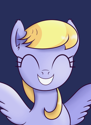 Size: 697x959 | Tagged: safe, artist:bluemeganium, cloud kicker, pegasus, pony, g4, background pony, female, smiling, solo