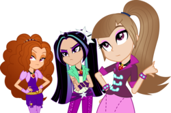 Size: 4140x2755 | Tagged: safe, color edit, edit, adagio dazzle, aria blaze, sonata dusk, equestria girls, g4, my little pony equestria girls: rainbow rocks, human coloration, natural hair color, realism edits, recolor, simple background, the dazzlings, transparent background, trio, vector