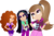 Size: 4140x2755 | Tagged: safe, color edit, edit, adagio dazzle, aria blaze, sonata dusk, human, equestria girls, g4, my little pony equestria girls: rainbow rocks, human coloration, natural hair color, realism edits, recolor, simple background, the dazzlings, transparent background, trio, vector