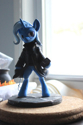 Size: 1280x1920 | Tagged: safe, artist:dustysculptures, trixie, pony, g4, aiden pearce, bipedal, clothes, crossover, sculpture, trenchcoat, watch dogs