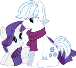Size: 10630x9582 | Tagged: safe, artist:diamondsword11, double diamond, rarity, earth pony, pony, unicorn, g4, absurd resolution, clothes, diamond duo, female, male, mare, request, scarf, shipping, simple background, stallion, straight, transparent background, vector