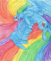 Size: 758x900 | Tagged: safe, artist:thecrochetdragon, rainbow dash, g4, female, solo, traditional art