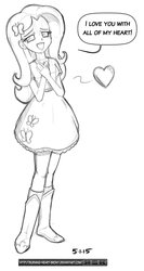 Size: 1024x1921 | Tagged: safe, artist:burning-heart-brony, fluttershy, equestria girls, g4, clothes, female, lineart, monochrome, skirt, solo