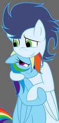 Size: 621x1286 | Tagged: safe, artist:ihakunamatata, rainbow dash, soarin', g4, female, hug, male, momma dash, preggo dash, pregnant, ship:soarindash, shipping, straight