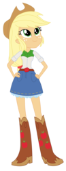 Size: 960x2475 | Tagged: safe, artist:sketchmcreations, applejack, equestria girls, g4, my little pony equestria girls: rainbow rocks, applejack's skirt, boots, clothes, cowboy boots, denim skirt, female, hand on hip, inkscape, shine like rainbows, shoes, simple background, skirt, solo, transparent background, vector