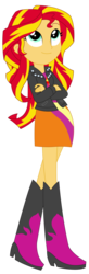 Size: 983x2993 | Tagged: safe, artist:sketchmcreations, sunset shimmer, equestria girls, g4, my little pony equestria girls: rainbow rocks, boots, clothes, crossed arms, female, high heel boots, inkscape, jacket, raised leg, shine like rainbows, shirt, shoes, simple background, skirt, solo, transparent background, vector